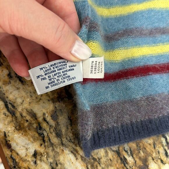 Old Navy Striped Colorful Angora Blend Winter Scarf - Picture 3 of 5